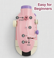 Nouvelle machine à coudre plate motorisée rose mini en plastique haute vitesse pour débutants, vêtements pour enfants, aiguille simple, mignonne et portable pour loisirs créatifs