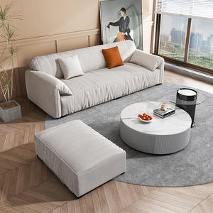 Sofá de diseño nórdico compacto con orejas de elefante a la moda, tela tecnológica minimalista de lujo que ahorra espacio resistente a las manchas para uso en <span class=keywords><strong>apartamentos</strong></span> - Product Image 3