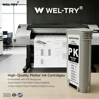 Cartucho de Tinta para Plotter WEL-TRY HP72, Tinta Completa con Chip para Impresoras HP DesignJet T610, T770, T790, T1200, T1300, T795, T1100, T2300