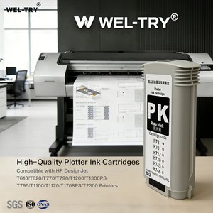 Cartouche <span class=keywords><strong>d</strong></span>'<span class=keywords><strong>encre</strong></span> <span class=keywords><strong>pour</strong></span> traceur WEL-TRY HP72, <span class=keywords><strong>encre</strong></span> complète avec puce <span class=keywords><strong>pour</strong></span> <span class=keywords><strong>imprimante</strong></span> HP DesignJet T610 T770 T790 T1200 T1300 T795 T1100 T2300 - Product Image 2