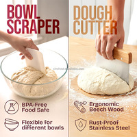 Kit de démarrage pour levain, ensemble de paniers de levage ronds de 9 pouces, fournitures et outils pour la cuisson du pain au levain avec élingue à pain