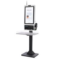 Kiosque de service d'individu de support de plancher pour la commande, kiosque de contact tout dans un avec l'imprimante thermique/QR Code/RFID