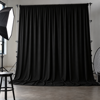 Kain Latar Belakang Fotografi Blackout Milk Silk Hitam untuk Studio Foto, Dekorasi Pernikahan, dan Acara