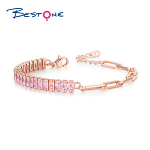 2025 pulseras de cadena de hip hop multicolor colorido sin fin O Ring Link pulseras de boda chapadas en oro cubano - Product Image 6