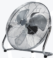 Ventilateur de sol à commande mécanique, grille chromée, portable, haute vitesse de ventilation, pour voiture, camping-car, usage extérieur, domestique et commercial