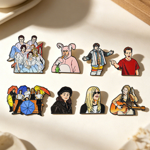 8 Estilos de Pins Esmaltados del Programa de TV <span class=keywords><strong>Friends</strong></span>, Lindas Figuras de Anime de Rachel, Ross, Joey, Phoebe, Chandler, <span class=keywords><strong>Monica</strong></span>, Broches Metálicos Coleccionables - Product Image 1