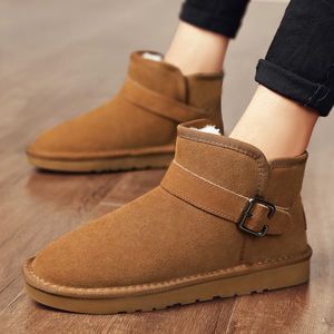 Snow Boots Men Ankle <b>Bootie</b> Round Toe Faux Suede Plush Lining Rubber Outsole Warm Anti Slip Winter Outdoor Casual Shoes - Product Image 2