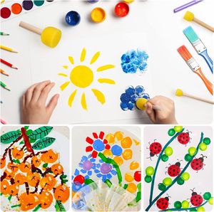 Juego de 30 esponjas redondas para pintar, esponjas redondas para pintura acrílica, herramientas de pintura para niños (4 tamaños) - Product Image 4