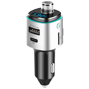 Émetteur audio portable pour <span class=keywords><strong>voiture</strong></span> avec lumière d'ambiance bleue à une touche sans fil, double port de charge rapide, chargeur d'un an - Product Image 2