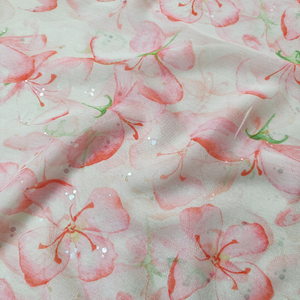 Polyester Tinh Khiết Hoa <span class=keywords><strong>In</strong></span> Organza Vải Đồng Bằng Nguyên Dệt Voan Voile Dệt Kim Loại Organza Vải - Product Image 5