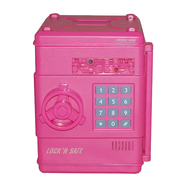 Mini Pink ATM Piggy piggy bank with coin counter