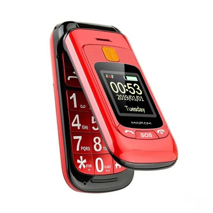 Factory Price Unlocked Mafam F899 Flip Phone 2022 Big Keys Dual-SIM Foldable Phone Family Number Mobile Phone with Flashlight