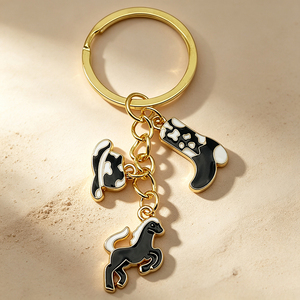 Embossed Western Cowboy <b>Keychain</b> Zinc Alloy Vintage Metal Key Ring <b>Custom</b> Logo Cowboy Pendant Wholesale - Product Image 5