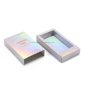 Tùy chỉnh kích thước <span class=keywords><strong>logo</strong></span> hình dạng thiết kế kim loại Holographic in ấn bao bì các tông màu trắng giấy ngăn kéo hộp - Product Image 2