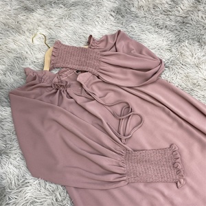 Only 9.9USD Muslim Women's A-line <b>Abaya</b> Dress Simple <b>Plain</b> Color with Adjustable Neck and Frill Elasticated Cuff 6 Colors (6764) - Product Image 2