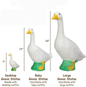 Figura Decorativa de Resina Blanca de 23 Pulgadas, Patas de Ganso Pintadas, Vibrantes y Elegantes, para Interiores y Exteriores, para el Hogar - Product Image 2