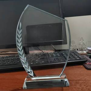 PuJiang Cheap Wholesale clear 3d Laser Engraving or Uv Printing Crystal Award Trophy Blank Glass Trophy Plaque for Souvenirs