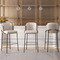 Tabouret de bar moderne en cuir PU, très vendu, pour cuisine, salle à manger, comptoir, avec dossier et repose-pieds, chaise haute pour restaurant