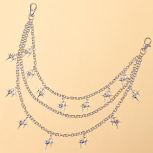 Chaîne de taille tendance étoile scintillante, chaîne de corps multicouche en métal pour usage quotidien, accessoire de mode en alliage de zinc - Product Image 3