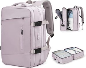 Mochila para ordenador portátil de viaje grande personalizada para mujer, mochila impermeable informal para deportes al aire libre, puerto de carga Usb, mochila con compartimento para zapatos - Product Image 1