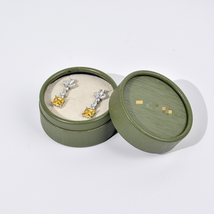 Caja de Regalo de Joyería Pequeña, Redonda, Ovalada, con Lazo, de Cartón Cilíndrico - Product Image 5