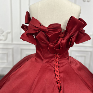Elegante Vestido Rojo de Fiesta con Lazo para Eventos Nocturnos y Bailes de Graduación para Mujer, Jancember 9717-1 - Product Image 5