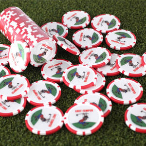 ロゴ付きプラスチックレッドゴルフポーカーチップボールマーカー - Product Image 5