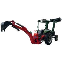 Tracteur agricole avec pelle rétrocaveuse à attelage 3 points pour l'agriculture avec roulement et pompe 18-40 CV