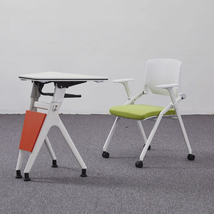 Table de travail en bois modulable pliante de style moderne bureau de classe convertible avec roues pour bureau à domicile école et <span class=keywords><strong>conférence</strong></span> fabriqué en chine - Product Image 4