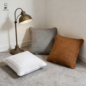 Housse de coussin <span class=keywords><strong>en</strong></span> similicuir de qualité supérieure, broderie tressée de luxe, coussin décoratif 3D <span class=keywords><strong>en</strong></span> relief <span class=keywords><strong>pour</strong></span> <span class=keywords><strong>canapé</strong></span> et décoration d'hôtel (45x45cm, PU) - Product Image 3