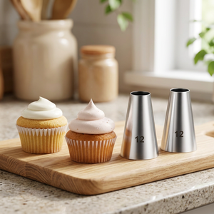 3pcs #12 Round Piping Tip, Small Round Nozzle for Cupcake, Macaron, Cake Decorative tools - Product Image 3