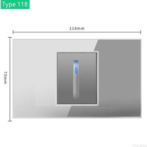 Interruptor de Pared con Panel Táctil Estándar Americano, Tipo 118, Vidrio Templado Negro, Botón de Reinicio de Dos Vías, Interruptor Moderno - Product Image 4