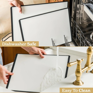 Ensemble de 3 planches à découper en plastique de qualité alimentaire passe au lave-vaisselle avec poignée pour la cuisson des aliments, de la viande et des fruits, de la cuisine et du camping - Product Image 3