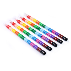 スタッキングミニカラークレヨン、<span class=keywords><strong>MINI</strong></span>サイズキッズカラーペンシル12色プラスチック取り外し可能弾丸シルキークレヨン子供用 - Product Image 2