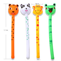 Juguete Inflable de PVC con Forma de Cabeza de Animal para Niños, Palo Largo con Cuello Largo, Jirafa, Conejo, Rana, Dibujos Animados, Palo de Animal Inflable