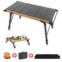 Réchaud de camping portable ORANGEGAZ IGT en acier inoxydable, pliable, pour table de camping, avec ensemble table IGT