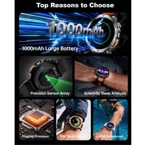 MT68 Outdoor Sport Smart Watch for Men Fitness Tracker 1000mAh Long Life Battery IP68 Waterproof With Flashlight Smartwatch - Product Image 3