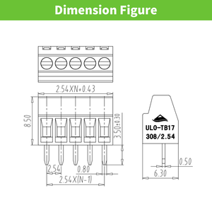 2.54mmPCB端子台ネジ電気コネクタ8A低電圧12ピン14ピン16ピン23ピン - Product Image 3