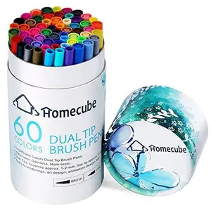 Set di pennarelli grafici a 60 colori con pennarelli a doppia punta e pennarelli