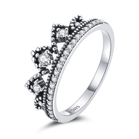 Bague en argent sterling S925 de style reine, bijoux rétro, européen et américain de haute qualité, nouveau modèle 2019, SCR709