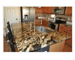 Black Amber Granite Magma Gold Granite Fusion Black Quartzite For Kichen Island Top Stone Black