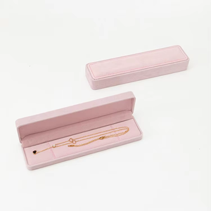 Boîte à bijoux rectangulaire de luxe en velours, couleur et taille personnalisées, avec logo sur mesure, anti-emmêlement, pour colliers et bracelets, présentoir de rangement - Product Image 5