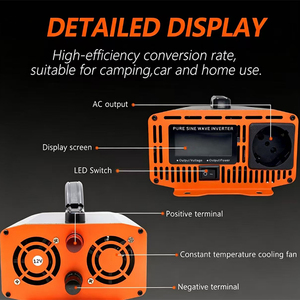 Alimentation solaire hors réseau à onde sinusoïdale pure 800W 1600W, 12V 24V 48V 60V vers AC 220V 50Hz pour voiture et usage domestique – Approvisionnement direct usine - Product Image 4