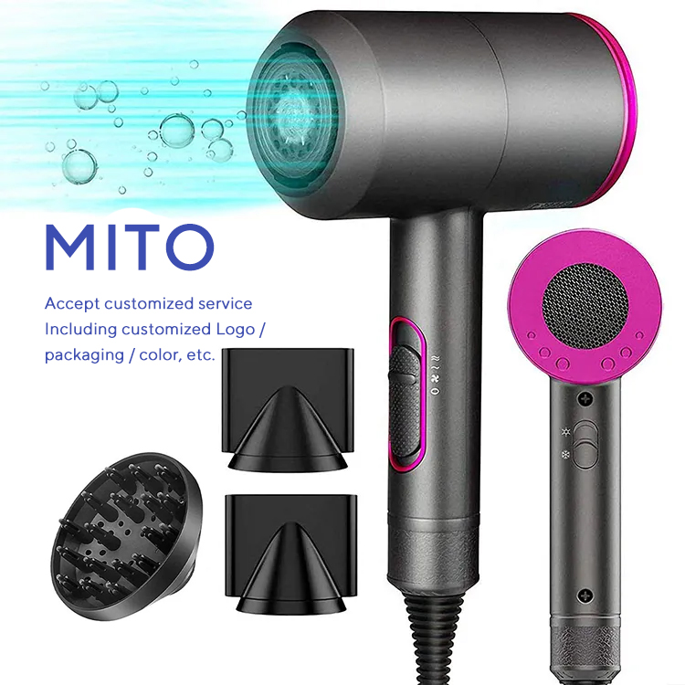 Профессиональный Фен для сушки волос Домашний Фен с диффузором и насадкой складной отрицательный ионный фен