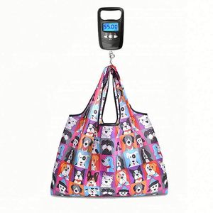 Custom Cartoon Superet Foldable Tote Storage Bag Eco-friendly Reusable Waterproof <b>Folding</b> Shopping Bag in a Pocket - Product Image 3