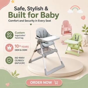 Silla Alta Moderna 3 en 1 <span class=keywords><strong>para</strong></span> Bebés de 6 Meses a 3 Años, Ajustable, con Marco de Plástico, <span class=keywords><strong>para</strong></span> Comer - Product Image 1