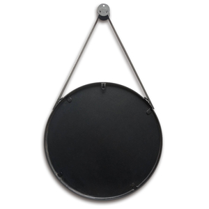 <span class=keywords><strong>Miroir</strong></span> mural rond noir moderne avec sangle de suspension, <span class=keywords><strong>miroir</strong></span> de salle de bain minimaliste nordique pour chambre à coucher, hôtel - Product Image 5