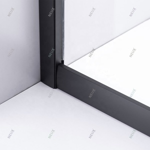 Boîtier de salle de bain en aluminium noir Coin simple Verre trempé Rectangle Porte coulissante Cabine de douche Chambre - Product Image 5