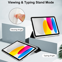 Slim Trifold Stand Clear Hard Black Shell Smart Tablet Cover Case pour iPad (A16) 11 ''11th 2025 10th Generation 10.9'' 2022
