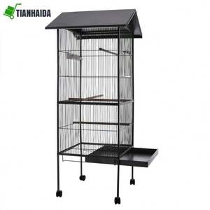 Top çatı metali yetiştiriciliği kuş kafesi papağan kafesi büyük kuş Aviary - Product Image 5